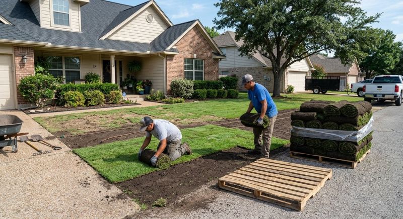 Bluegrass Sod Installation in Rockwall, TX